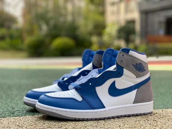 aj1 blanco gris azul top alto s2 puro original Air Jordan 1 High AJ1 azul blanco real azul alto top zapatos de baloncesto retro DZ5485-410