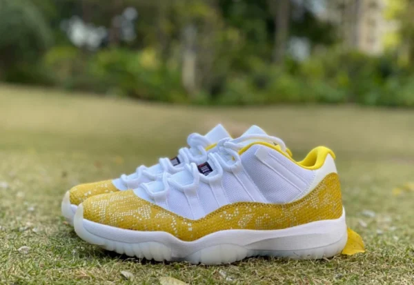 aj11 patrón de serpiente amarilla bajo Air Jordan 11 Low WMNS "Yellow Snakeskin" aj11 top bajo AH7860-107