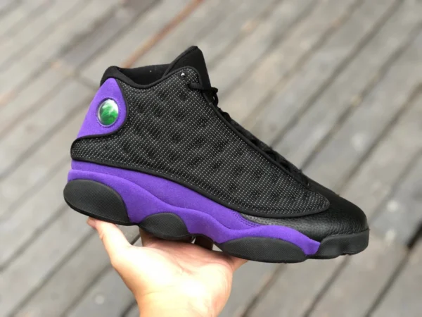 aj13 negro y morado Placa de carbono real de primera capa 3M Air Jordan 13 Court Purple AJ13 zapatos de baloncesto negros y morados DJ5982-015