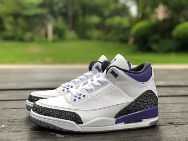 aj3 patrón de explosión blanco y morado Air Jordan 3 Dark Iris blanco y morado Blanco/Negro-Dark Iris-Cement Grey CT8532