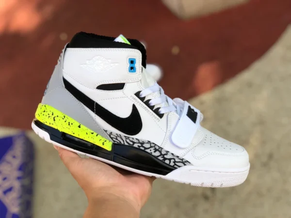 aj312 blanco negro verde fluorescente zapatillas altas Air Jordan Legacy AJ312 tres en uno blanco negro verde AQ4160-107