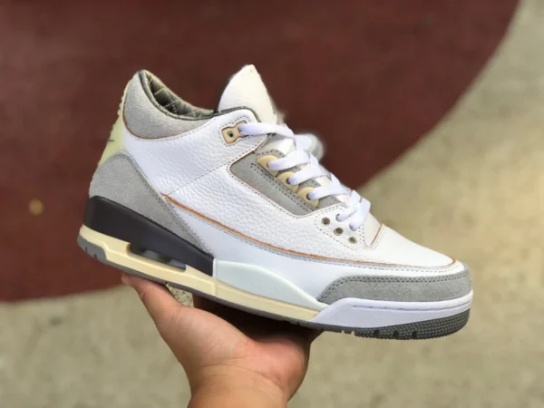 aj3 versión rentable en blanquecino y amarillo de Air Jordan 3 A Ma Maniere AJ3 en blanquecino y gris envejecido DH3434-110