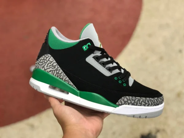 aj3 negro verde cemento Air Jordan 3 Retro Pine Green zapatos de baloncesto retro de caña alta negro verde CT8532-030