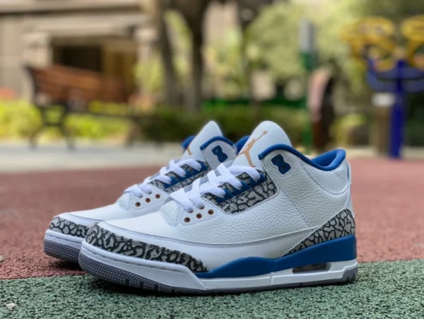 aj3 Wizards blanco y azul primera capa de cuero versión recomendada Air Jordan 3 Retro "Wizards" Wizards ct8532-148