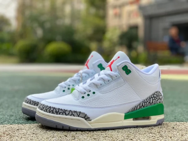 aj3 Lucky Green Blanco Verde Primera capa de cuero Versión recomendada Air Jordan 3 Retro "Lucky Green" Zapatos de baloncesto retro de moda Lucky Green CK9246-136