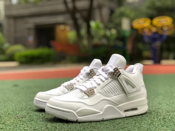 aj4 plata versión de alta calidad Air Jordan 4 Pure Money AJ4 Joe 4 plata puro blanco gato blanco 308497-100