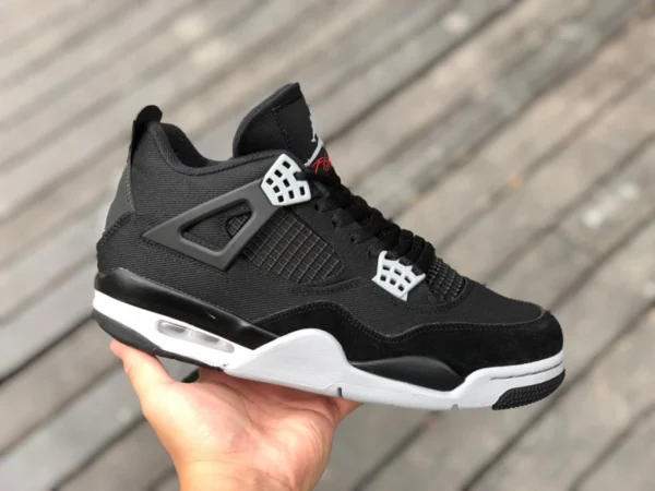 aj4 lona negra Air Jordan 4 AJ4 little Eminem lona negra gato negro 2.0 zapatos de baloncesto retro DH7138-006