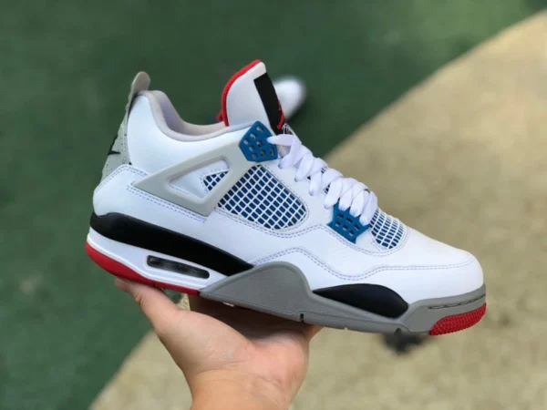 aj4 Yuanyang puro envío original Air Jordan 4 AJ4 Joe 4 lo que el Yuanyang blanco rojo azul cemento CI1184-146