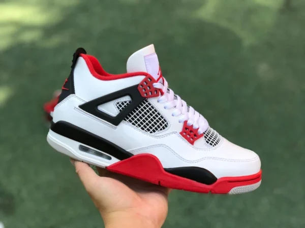 aj4 flame red pieza cortada pura original Air Jordan 4 Retro AJ4 negro y blanco rojo flame red 2020 réplica DC7770-160