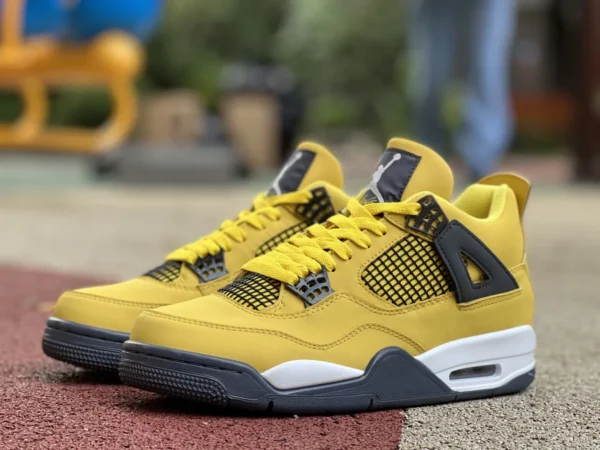 aj4 Dian madre versión rentable de Air Jordan 4 AJ4 Dian madre negro amarillo gris amarillo zapatos de baloncesto CT8527-700