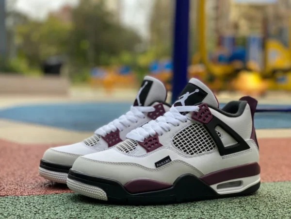 aj4 Paris versión recomendada de cuero de primera capa Air Jordan 4 PSG AJ4 Paris burdeos Saint-Germain Manchester United famosas zapatillas de baloncesto CZ5624-100