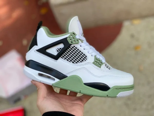 aj4 blanco verde salvia Air Jordan 4 AJ4 blanco verde negro matcha verde sal marina zapatos de baloncesto de media altura AQ9129-103 131