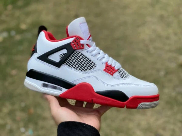 aj4 flame red T1 puro original Air Jordan 4 AJ4 blanco y negro rojo pareja modelo flame red 2020 réplica DC7770-160