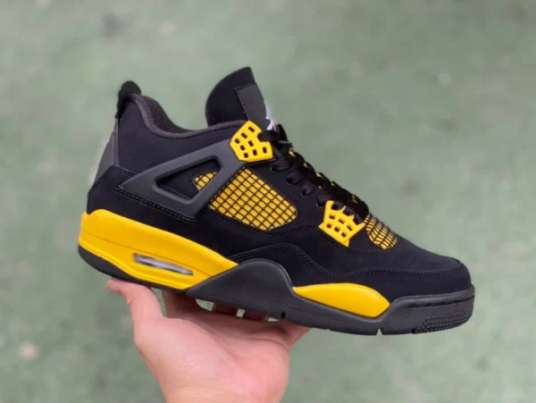 aj4 trueno negro y amarillo pieza cortada pura original Air Jordan 4 Thunder Mid AJ4 trueno negro y amarillo DH6927-017