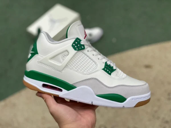 aj4sb conjunto blanco y verde puro original Nike SB x Air Jordan 4 AJ4 Pine Green blanco, verde y turquesa SB conjunto DR5415-103