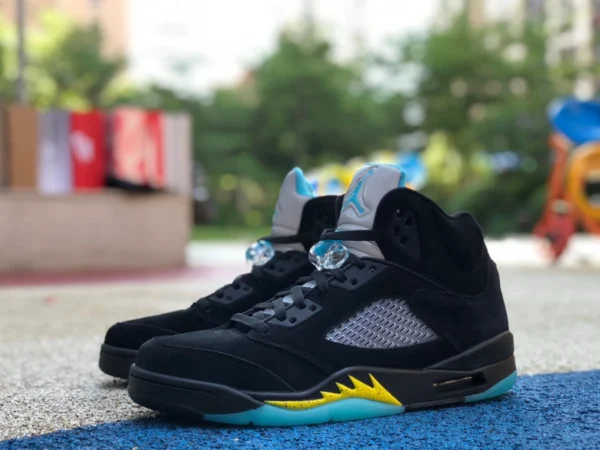 aj5 negro y amarillo azul Air Jordan 5 Aqua zapatos de baloncesto negro y amarillo azul DD0587-047