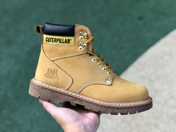 Carter Crystal Sole Wheat CAT Classic Ruibarbo Botas Colorado Series Botas de trabajo altas para exteriores marrón amarillo