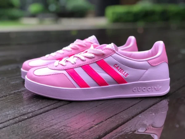 Gucci de marca compartida Adidas rosa Gucci x Adidas Gucci de marca compartida Adidas Originals Gazelle "Esquisite Gucci" serie antílope de caña baja