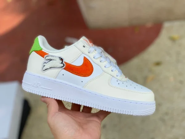 AF1 arroz blanco naranja Año del Conejo puro original Nike Air Force 1 Air Force 1 Año del Conejo arroz blanco naranja zapatillas de felpa FD9912-181