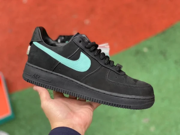 Air Force Tiffany de marca compartida LJ Pure original Tiffany & Co. x Nike Air Force 1 Low Tiffany zapatillas Air Force de marca compartida negro verde de caña baja DZ1382-