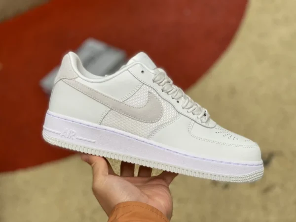 AF1 modelo conjunto blanco y gris puro original Slam Jam x Nike Air Force 1 Low zapatillas bajas antideslizantes blanco DX5590-100