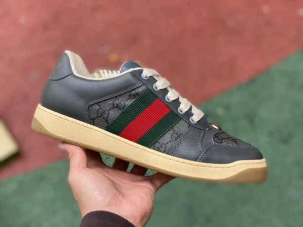 Gucci zapatillas bajas de moda con cordones gris carbón GUCCI Gucci Screener zapatillas bajas de moda para mujer azul claro