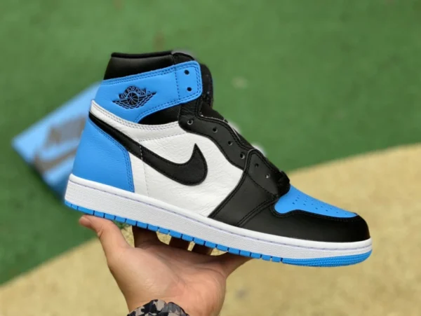 aj1 negro Carolina del Norte azul top alto dg puro original Air Jordan 1 "University Blue" negro Carolina del Norte azul pequeño obsidiana DZ5485-400