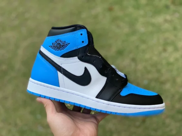 aj1 negro Carolina del Norte azul de alta calidad Air Jordan 1 "University Blue" negro Carolina del Norte azul pequeño obsidiana DZ5485-400