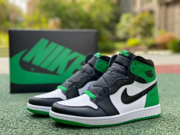 aj1 negro y blanco verde pieza de corte superior alto puro original Air Jordan 1 "Lucky Green" negro y blanco verde Celtics DZ5485-031