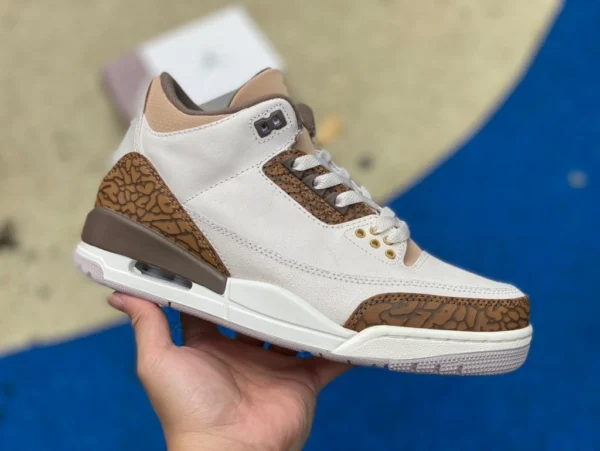 aj3 gris marrón primera capa cuero Air Jordan 3 Palomino CT8532-102