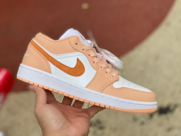 aj1 blanco rosa naranja bajo Air Jordan 1 Low AJ1 blanco rosa naranja zapatillas de baloncesto retro bajas DC0774-801