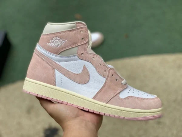 aj1 lavado blanco polvo alto top dg puro original Air Jordan 1 Retro High OG alto top AJ1 zapatos de baloncesto rosa y blanco FD2596-600