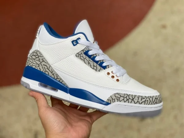 aj3 White and Blue Wizards versión rentable de Air Jordan 3 Retro "Wizards" Platinum Blue Wizards ct8532-148