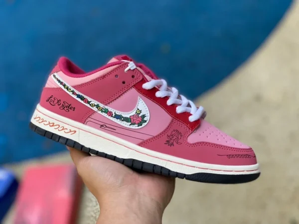 Dunk blanco rosa rosa personalizado Nike Dunk Low Gypsy Rose cw1590-100