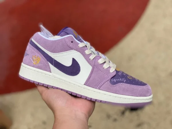 aj1 Kuromi Purple low Air Jordan 1 AJ1 Kuromi Purple zapatillas de baloncesto retro informales bajas para mujer DR8057-500