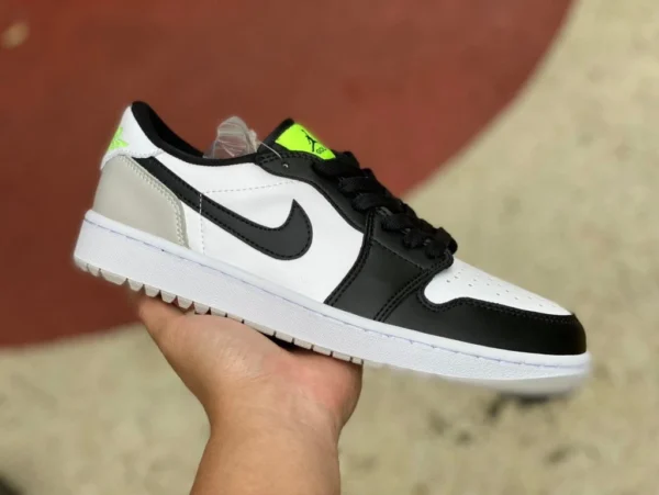 aj1 negro y blanco fluorescente verde golf bajo Air Jordan 1 Low Golf AJ1 zapatos de baloncesto retro bajos en blanco y negro DD9315-108