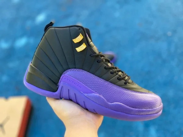 aj12 negro púrpura alto-top Air Jordan 12 Negro/Field Purple-Metallic Gold-Taxi negro púrpura CT8013-