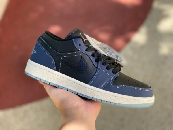 aj1 negro y azul Air Jordan 1 Low AJ1 negro y azul bajo superior fj5478-010