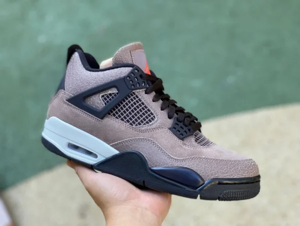 aj4 mocha small ts edición especial ljr produjo material original Air Jordan 4 AJ4 mocha negro marrón gamuza pequeñas zapatillas de baloncesto TS DB0732-200