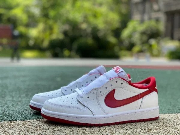 aj1 blanco y rojo primer año bajo top dg puro original Air Jordan 1 Retro Low blanco y rojo primer año OG705329-101