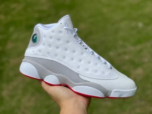 aj13 Blanco Gris Rojo High Top Air Jordan 13 “Wolf Grey” Wolf Gris Blanco Rojo High Top 414571-160