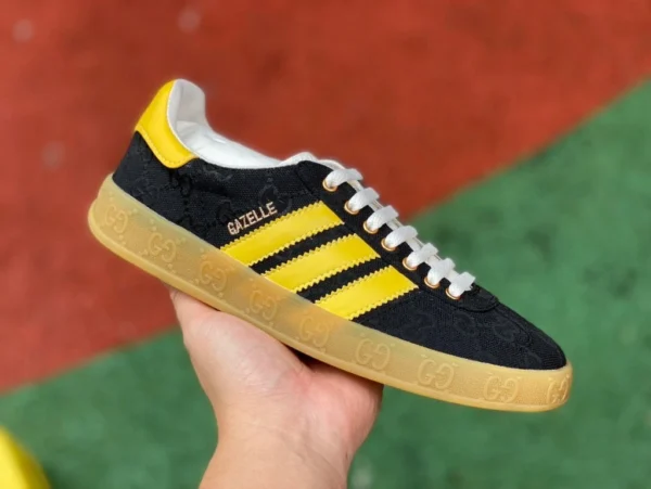 Lona Gucci negra y amarilla Guangzhou pure original adidas originals x GUCC Gucci zapatillas bajas de lona con cordones