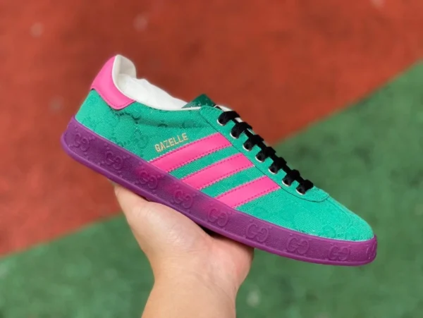 Gucci lona verde rosa Guangzhou pure original adidas originals x GUCC Gucci zapatillas bajas de lona con cordones