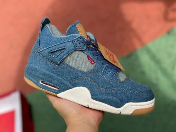 aj4 Levis denim Air Jordan 4 x levis denim junta resistente al desgaste Levis AO2571-401