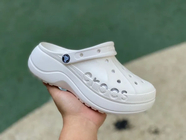 Sandalias blancas Crocs logo Crocs Crocs Bava Platform Clog sandalias deportivas antideslizantes resistentes al desgaste 208186-001