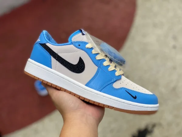 aj1 gris azul gancho pequeño Air Jordan 1 Low OG Bleached Coral zapatillas retro bajas CZ0790-141