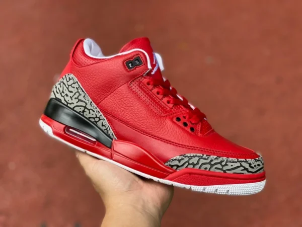 aj3 patrón de ráfaga roja Air Jordan 3 retro di khaled zapatos de baloncesto retro agradecidos hombres rojo AJ3-770438