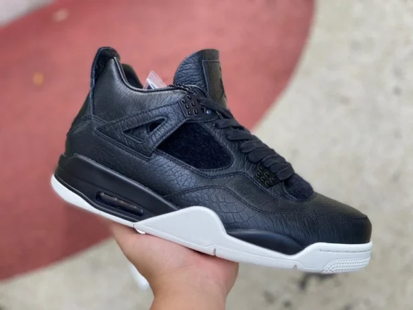 aj4 subvierte las zapatillas de deporte de edición limitada para hombre Air Jordan 4 AJ4 pico de pelo de caballo blanco y negro 819139-010