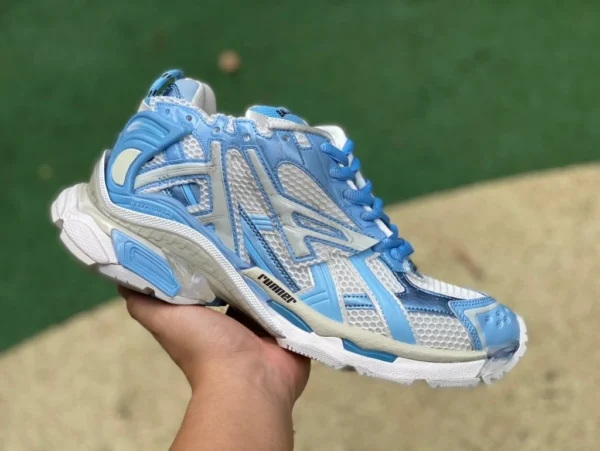 Balenciaga 7.0 North Carolina Blue M puro original Balenciaga Runner Grafhti malla con cordones escotado deporte y ocio