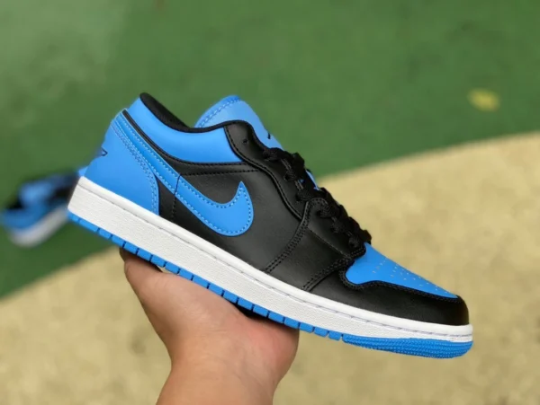 aj1 negro y azul bajo puro original Air Jordan 1 Low AJ1 negro y azul retro 553558041